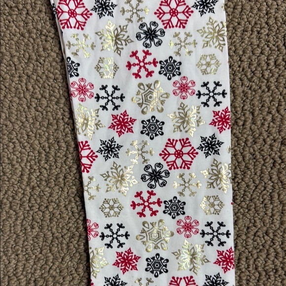 Rare Editions Black Santa Top with Red Bow Accent and snowflake pants - Picture 10 of 10